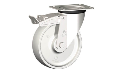 WHEEL P 175X50/60 INOX RB SWIVEL FORK X20 + BRAKE