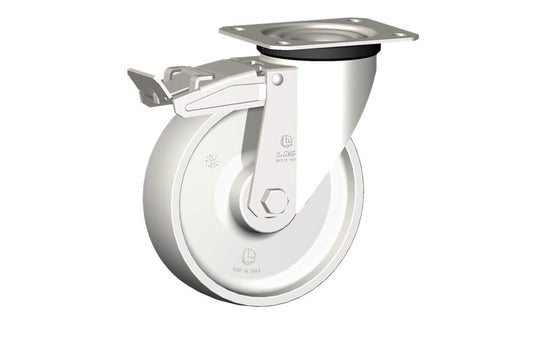 WHEEL P 175X50/60 INOX RB SWIVEL FORK X20 + BRAKE