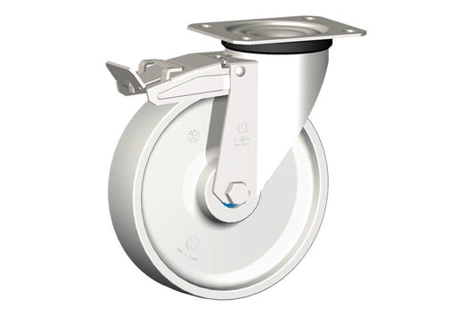 WHEEL P 200X50/60 INOX RB INOX SWIVEL FORK X20 + BRAKE