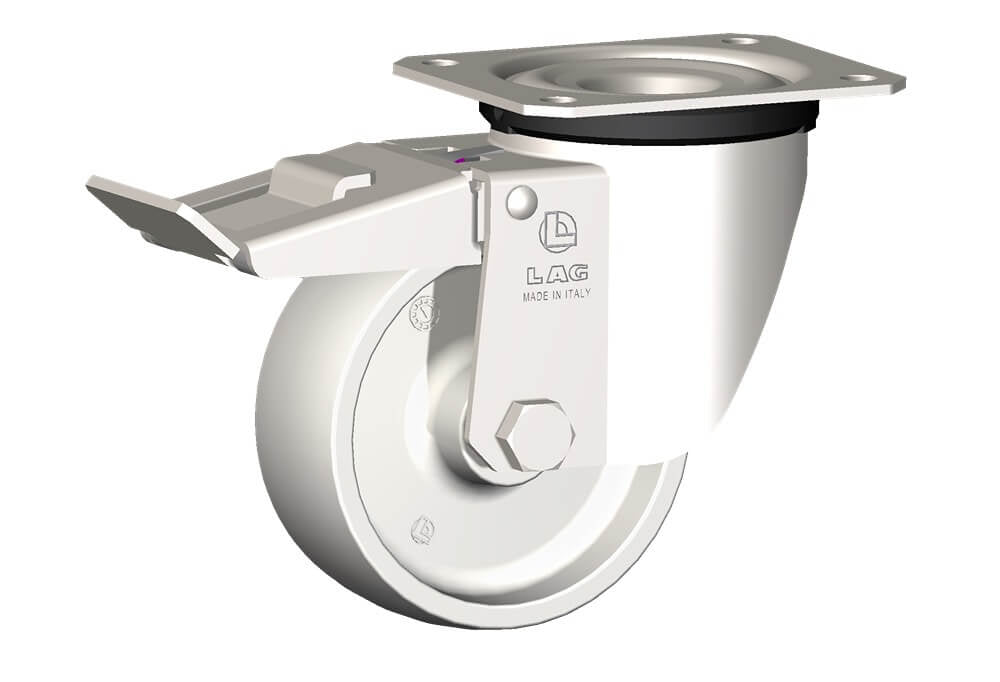 WHEEL P 100X40/40 PB SWIVEL FORK X20L/50 + BRAKE