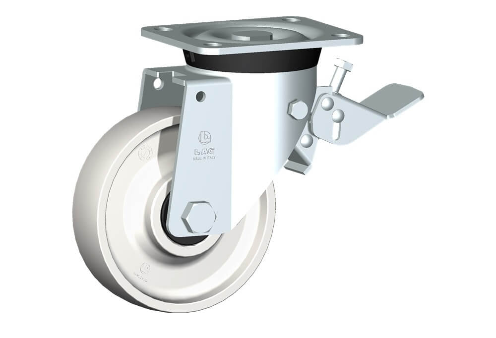 WHEEL P 150X40/50 BB SWIVEL FORK M40/60 +LEADING FOOT BRAKE