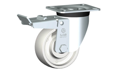 WHEEL P 100X40/40 RB SWIVEL FORK M40L/50 + BRAKE.