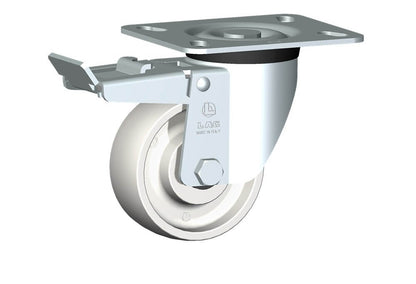 WHEEL P 100X40/40 ROLLER BRGS. SWIVEL FORK M40/50 + BRAKE
