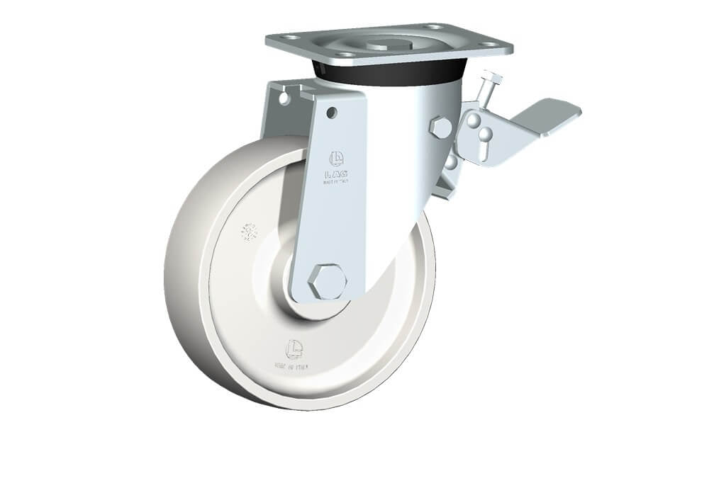 WHEEL P 175X50/60 ROLLER BEARING SWIVEL FORK M40 + BRAKE