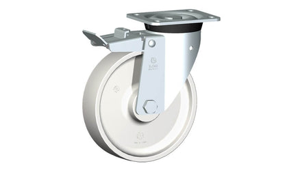 WHEEL P 200X50/60 RB SWIVEL M40 +BRAKE
