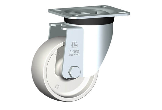WHEEL P 100X40/40 PLAIN BORE SWIVEL FORK M40L/50.