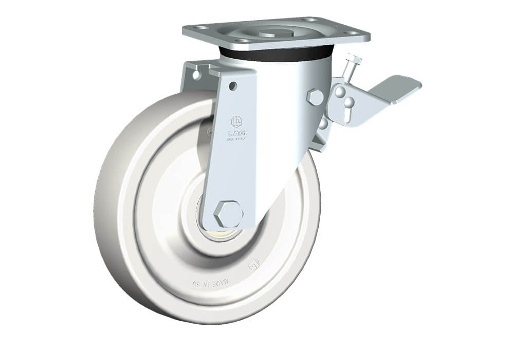 WHEEL P 200X50/60 HEAVY DUTY BB SWIVEL FORK P60 + BRAKE