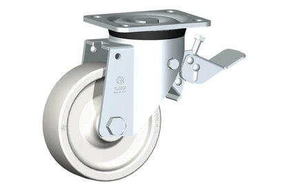WHEEL P 150X48/60 HEAVY DUTY PLAIN BORE SWIVEL FORK P60 + BRAKE