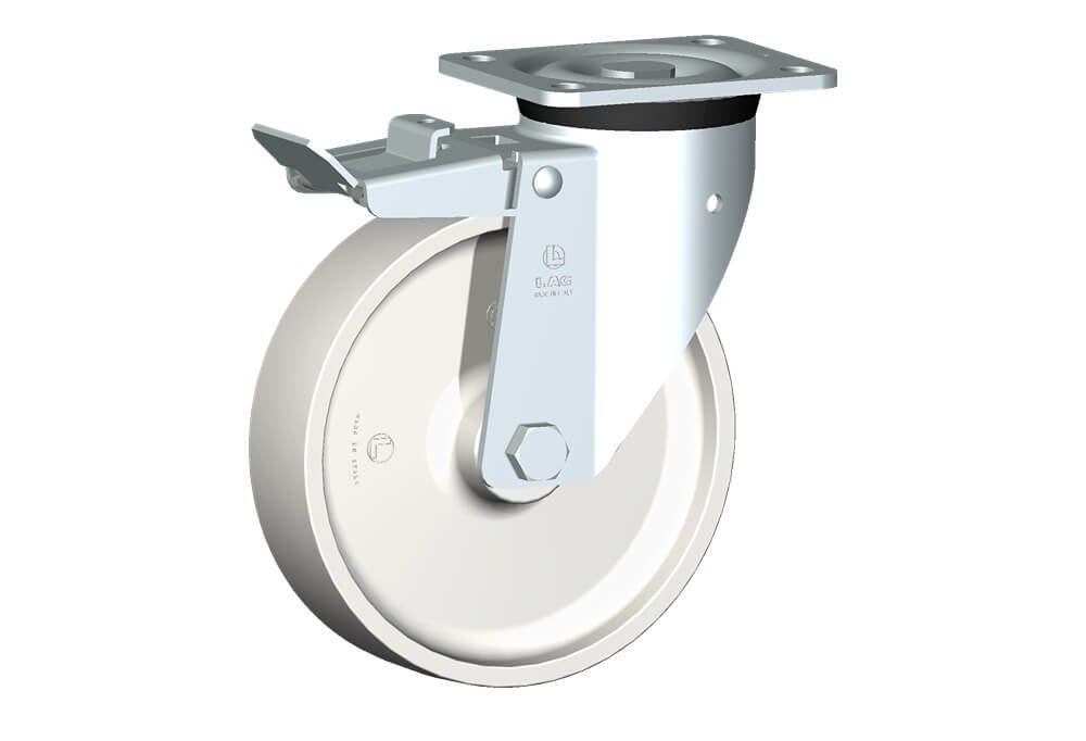 WHEEL P 200X50/60 PB SWIVEL FORK P60 + BRAKE