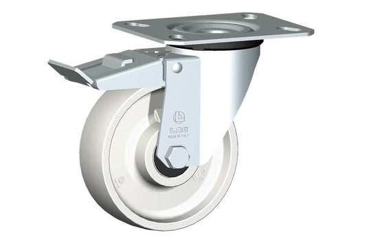 WHEEL P 125X40/50 BB SWIVEL FORK M22 + BRAKE