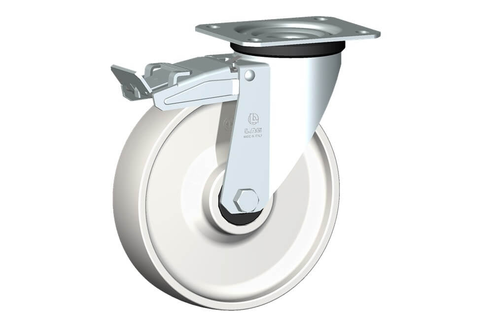 WHEEL P 200X50/60 BB SWIVEL FORK M22 + BRAKE
