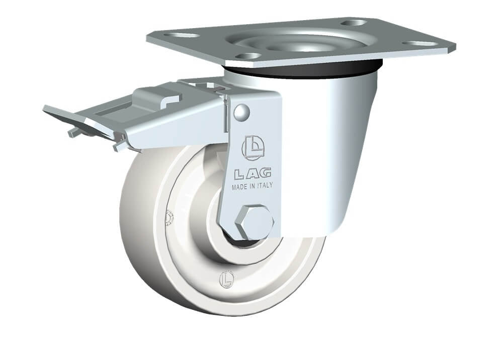WHEEL P80X30/40 RB SWIVEL FORK M22 + BRAKE