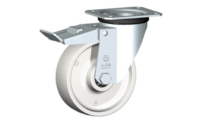 WHEEL P 125X40/50 RB SWIVEL FORK M22L + BRAKE
