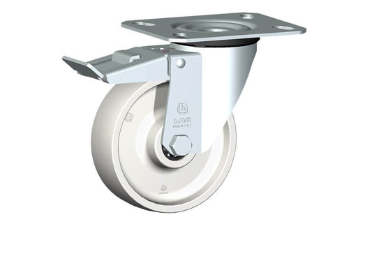 WHEEL P 125X40/50 RB SWIVEL FORK M22 + BRAKE