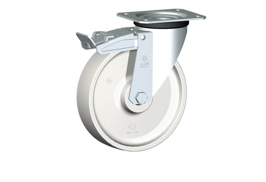 WHEEL P 200X50/60 RB SWIVEL M22 +BRAKE
