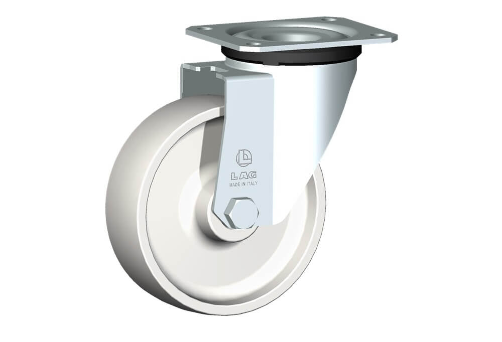 WHEEL P 125X40/50 PLAIN BORE SWIVEL M22
