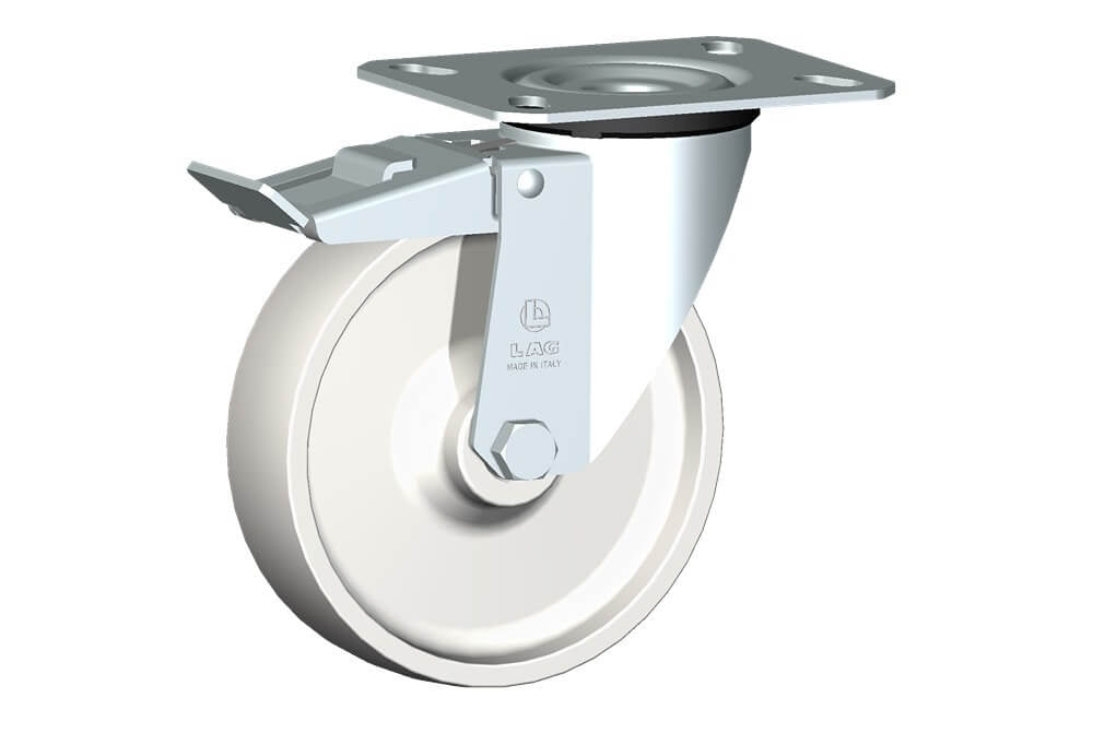 WHEEL P 150X40/50 PB SWIVEL FORK M22 +BR