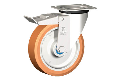 WHEEL A 150X40/50 INOX RB SWIVEL FORK X20L + BRAKE