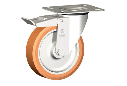 WHEEL A 150X40/50 PLAIN BORE SWIVEL FORK X20 + BRAKE