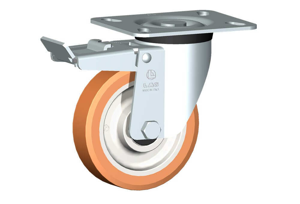 WHEEL A 125X30/40 BB SWIVEL FORK M40/50 + BRAKE