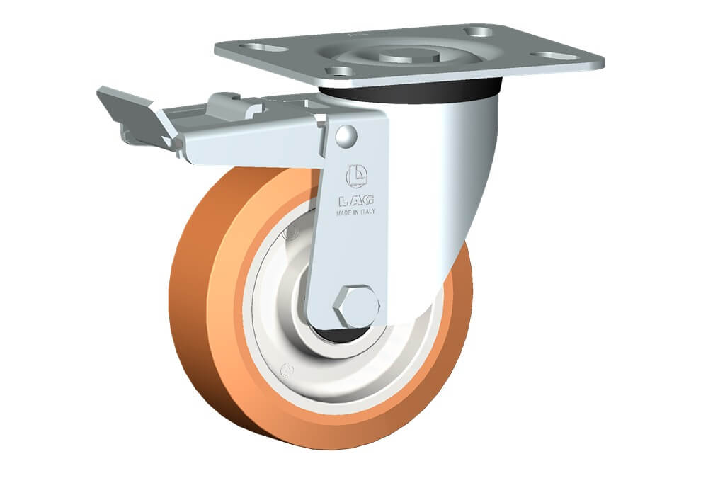 WHEEL A 125X40/40 BB SWIVEL FORK M40/50 + BRAKE