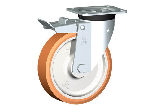 WHEEL A 200X50/60 ROLLER BEARINGS SWIVEL FORK M40 + BRAKE
