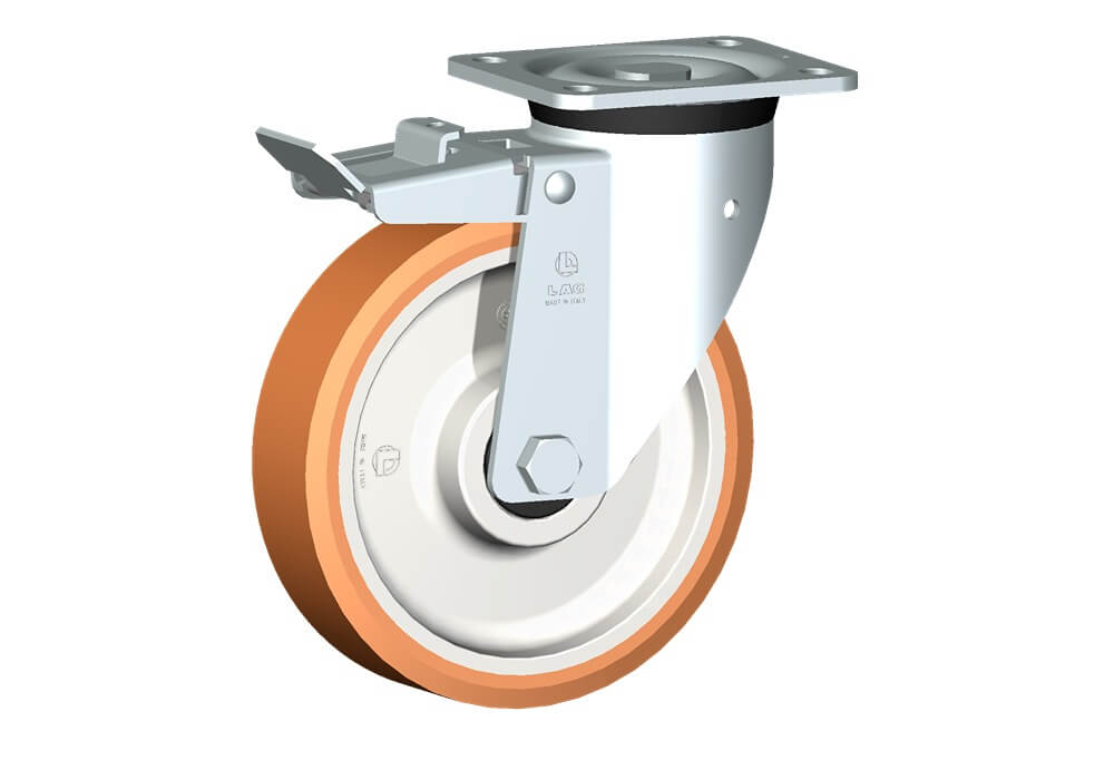 WHEEL A 200X50/60 BALL BEARINGS SWIVEL FORK P60 + BRAKE