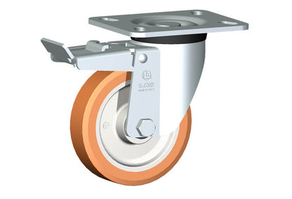 WHEEL A 125X30/40 RB SWIVEL FORK P60/50 + BRAKE