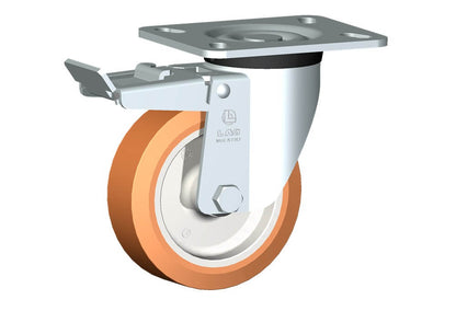 WHEEL A 125X40/40 PB SWIVEL FORK P60/50 + BRAKE
