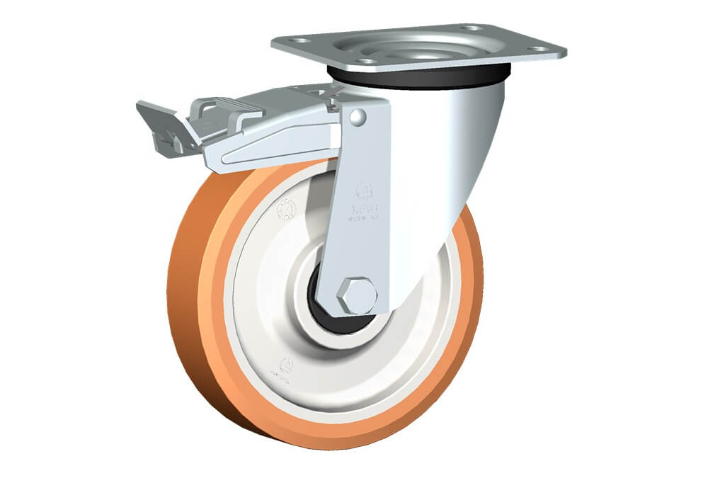 WHEEL A 175X40/50 BB SWIVEL FORK M22 + BRAKE