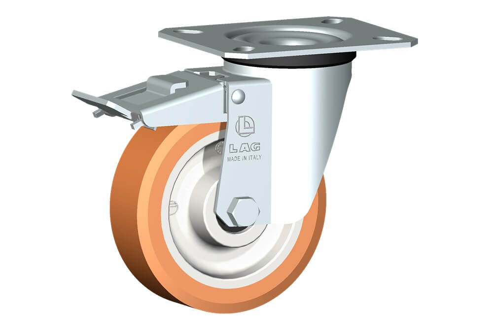 WHEEL A 100X30/40 RB SWIVEL FORK M22 + BRAKE