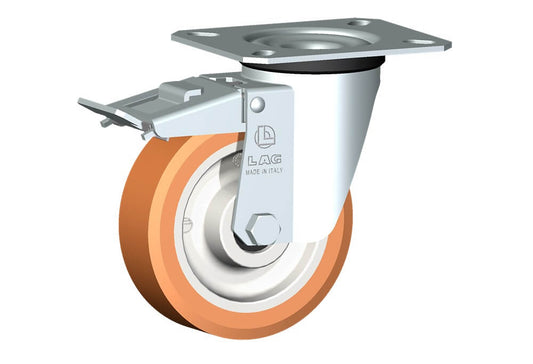 WHEEL A 100X30/40 RB SWIVEL FORK M22 + BRAKE