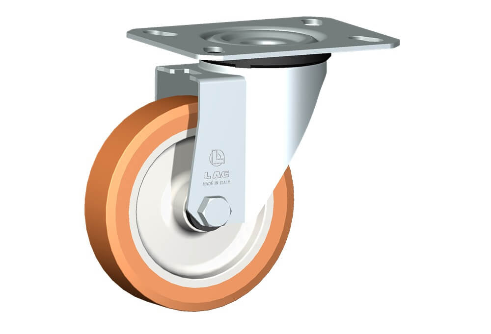 WHEEL A 125X30/40 PLAIN BORE SWIVEL FORKM22/50
