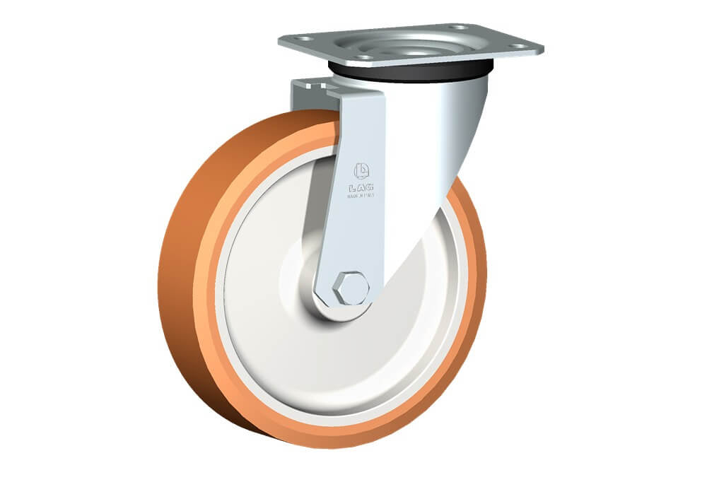 WHEEL A 200X50/60 PLAIN BORE SWIVEL FORKM22