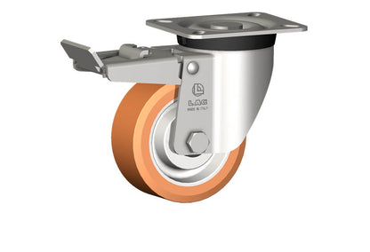 WHEEL A 100X40/40 INOX RB SWIV X40L/50 + BRAKE