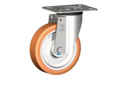 WHEEL A 150X40/50 INOX ROLLER BEAR. SWIVEL FORK X40