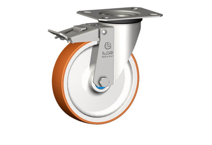 WHEEL N 125X30/40 INOX RB SWIVEL FORK X20/40 + BRAKE