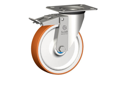 WHEEL N 125X30/40 INOX RB SWIVEL FORK X20/40 + BRAKE
