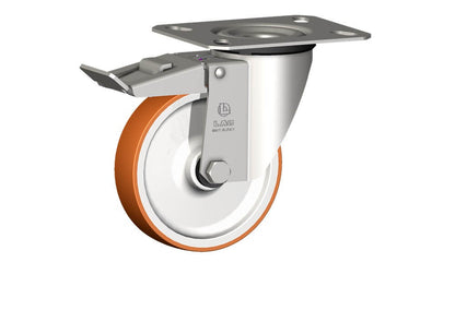 WHEEL N 125X30/40 INOX RB SWIVEL FORK X20/50 + BRAKE