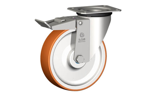 WHEEL N 150X40/50 INOX RB SWIVEL FORK X20L + BRAKE