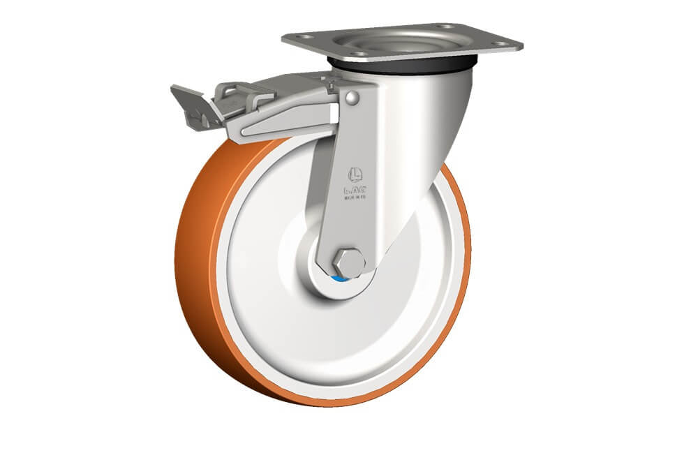 WHEEL N 200X50/60 INOX RB SWIVEL FORK X20 + BRAKE