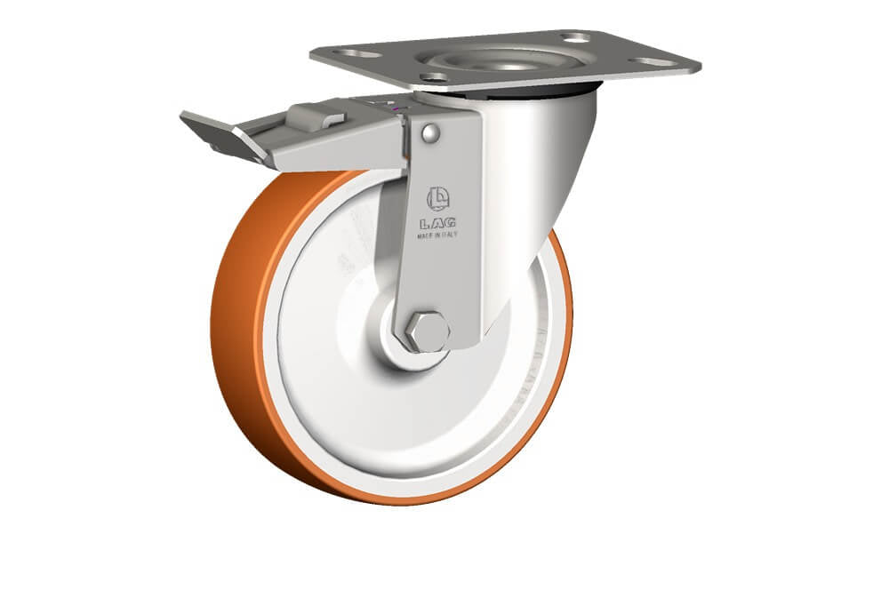 WHEEL N 150X40/50 PLAIN BORE SWIVEL X20 + BRAKE