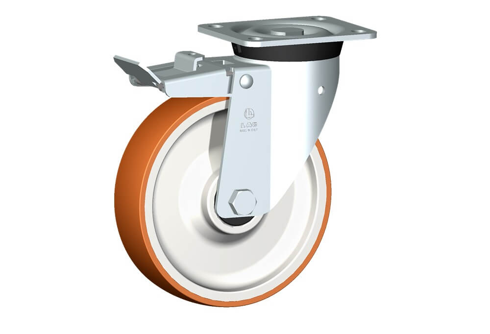 WHEEL N 200X50/60 BB SWIVEL M40 + BRAKE