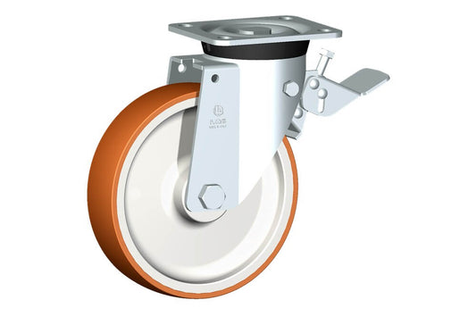 WHEEL N 200X50/60 RB SWIVEL FORK M40 + BRAKE