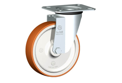 WHEEL N 125X30/40 PLAIN BORE SWIVEL FORKM22/40
