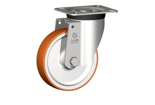 WHEEL N 125X30/40 INOX ROLLER BEARINGS INOX SWIVEL X40L/50 FORK