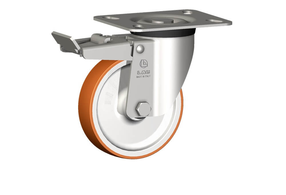 WHEEL N 125X30/40 ROLLERB.INOX SWIVEL X40/50 + BRAKE
