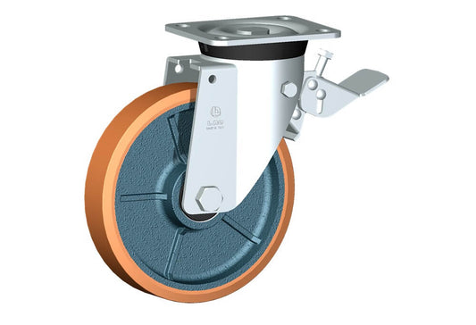WHEEL Z 200X40/50 BB SWIVEL FORK M40/60 + BRAKE