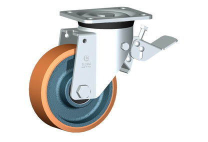 WHEEL Z 150X50/60 BB SWIVEL P60 + BRAKE (LEADING BRAKE)