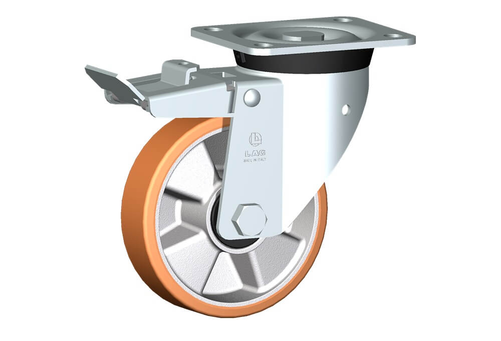 WHEEL T 150X40/50 BB SWIVEL FORK M40/60 + BRAKE